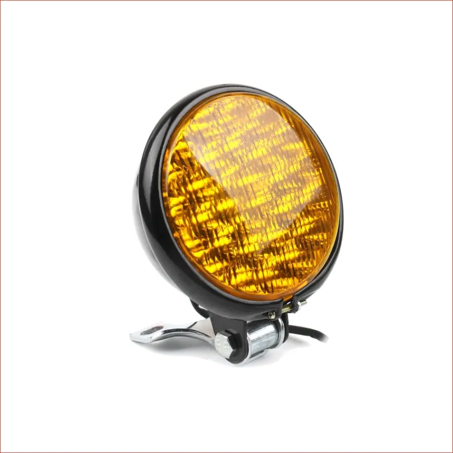 5" Led Gloss Black Amber Head Lamp Light - 3/5 Watts 1