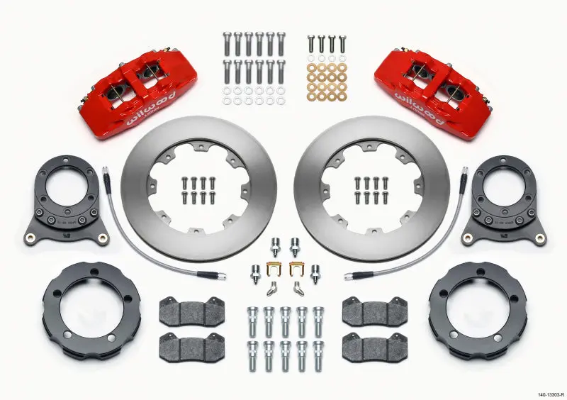 Wilwood Dynapro 6 Front Hat Kit 11.75In Rotor Red 66-75 Ford Bronco Dana 30/44 W/Lines 1