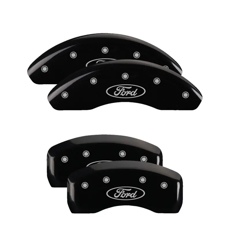 Mgp 4 Caliper Covers Engraved Front & Rear Ford Oval Black Finish Silver Char 21 Ford Bronco Sport 1