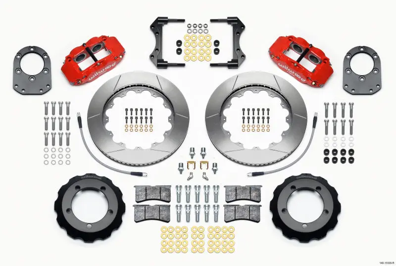 Wilwood Narrow Superlite 4R Front Hat Kit 14.00In Red 66-75 Ford Bronco Dana 30/44 W/Lines 1
