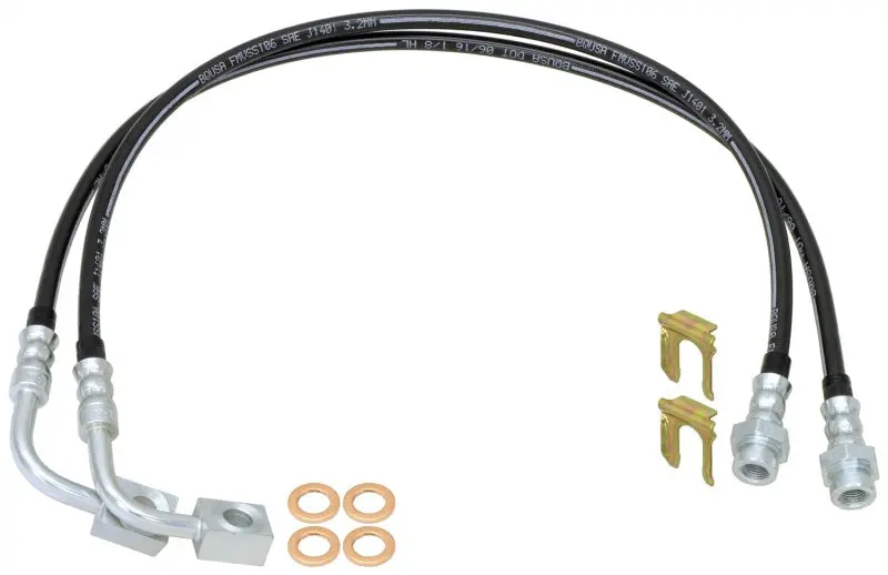 Rockjock Jk Rear Braided Brake Hose Kit 25.5In Long 1