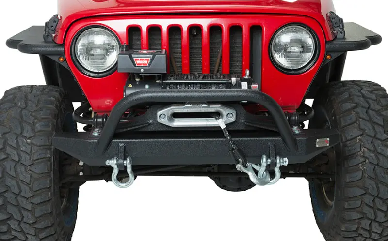 Fishbone Offroad 97-06 Jeep Wrangler Tj Rubicon Front Bumper W/Winch Guard - Blk Textured Powdercoat 1