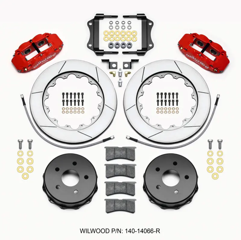 Wilwood Narrow Superlite 4R Rear Kit 14.00In Red 2007-Up Jeep Jk W/Lines 1