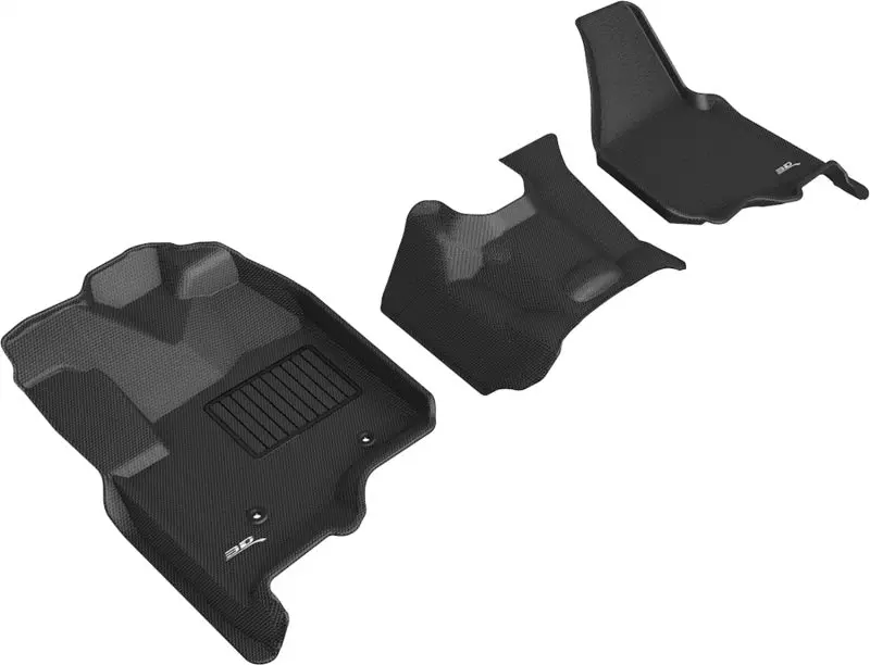 3D Maxpider 12-16 Ford F-250 350 450 Bench Seat No Floor Shift Kagu 1St Row Floormats - Black 1
