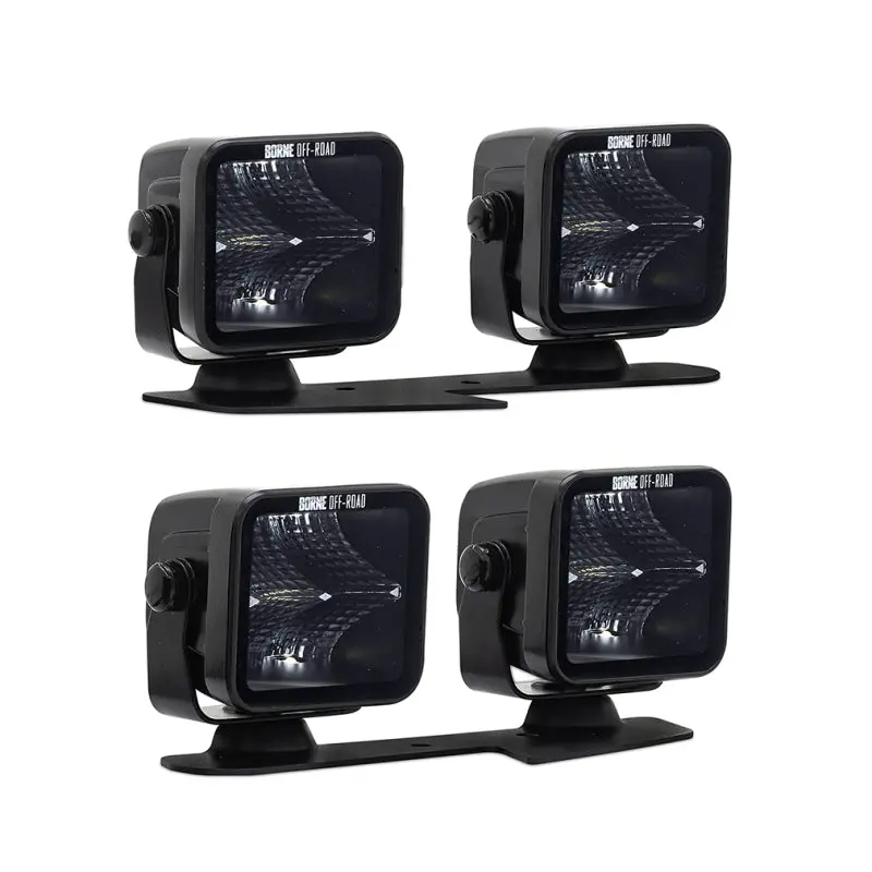 Borne Off-Road 21+ Bronco Light Pods 4Pc Ditch 3X3 Flood 1