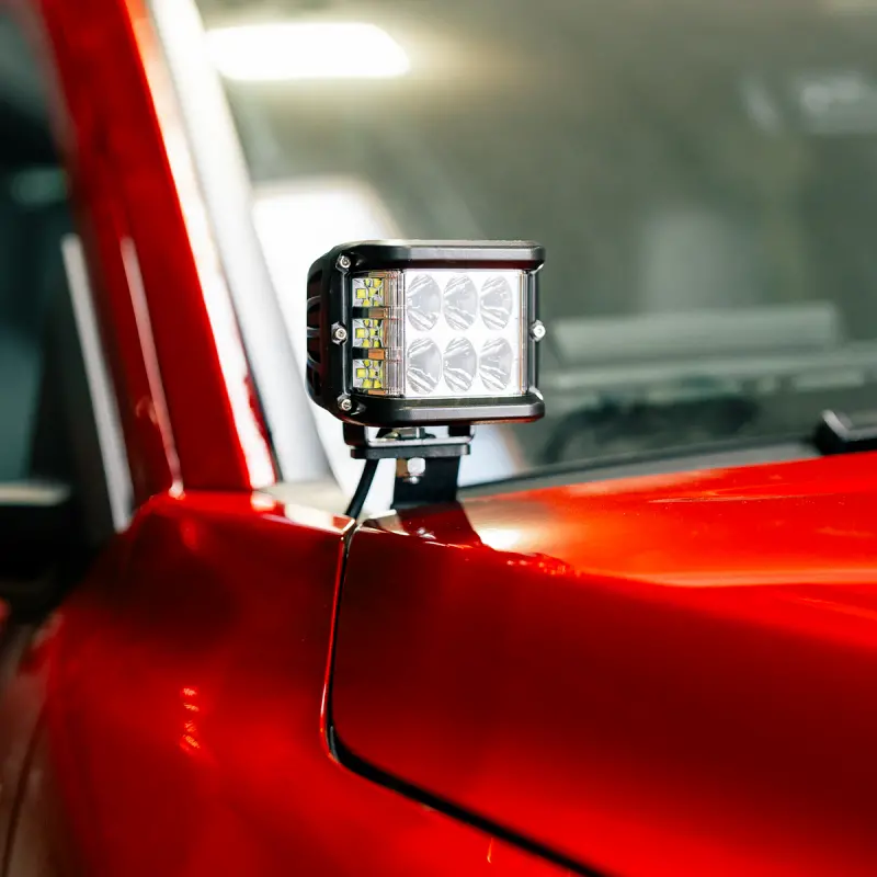 Cali Raised 2024+ Toyota Tacoma Ditch Light Bracket Kit - 2 27W Side Projecting Led Pods/No Switch 1