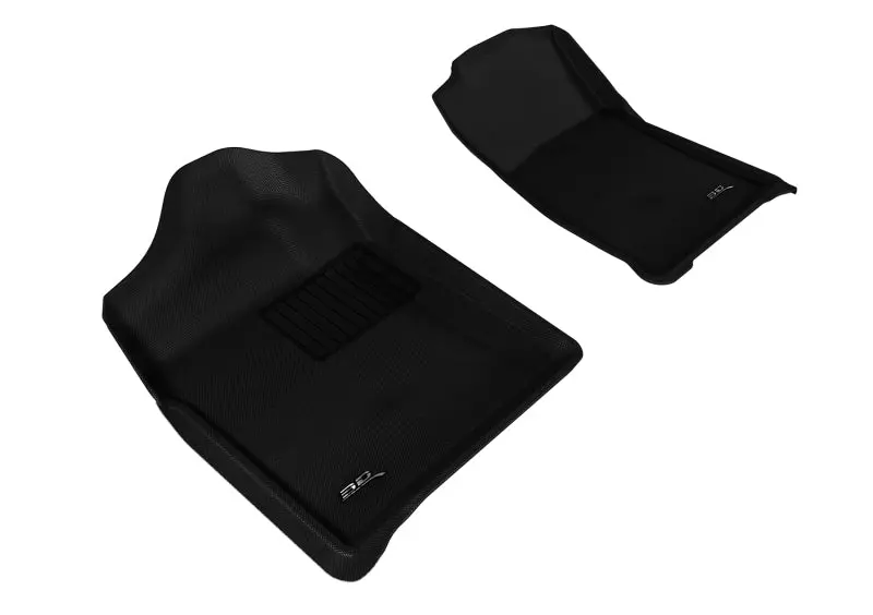 3D Maxpider 2007-2013 Chevrolet/Gmc Silverado/Sierra Regular Cab Kagu 1St Row Floormat - Black 1