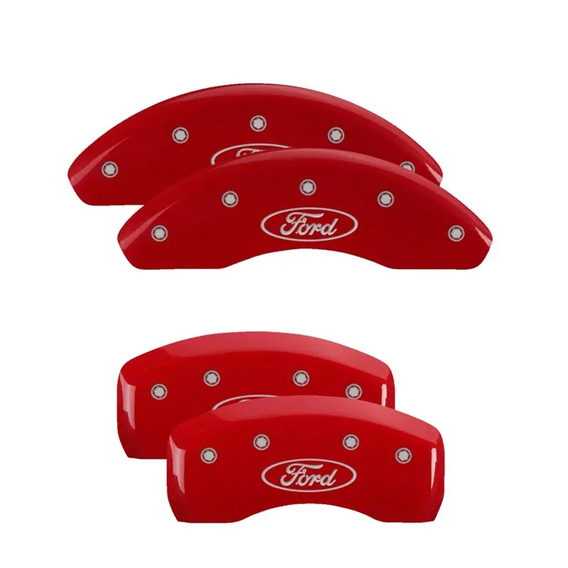 Mgp 4 Caliper Covers Engraved Front & Rear Ford Oval Red Finish Silver Char 21 Ford Bronco Sport 1
