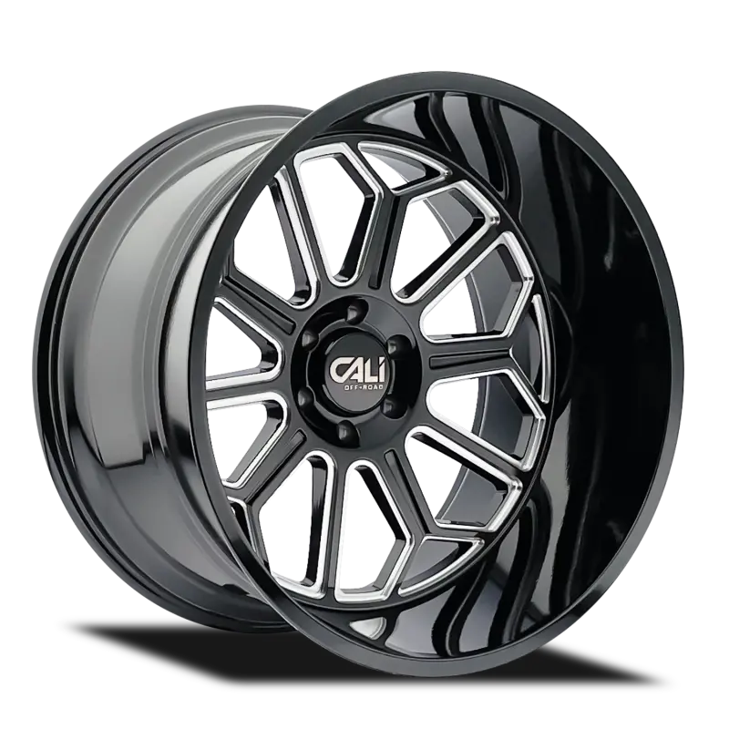 Cali Off-Road 9117 Auburn 20X9 / 8X165.1 Bp / -12Mm Offset / 125.2Mm Hub Gloss Black Milled Wheel 1