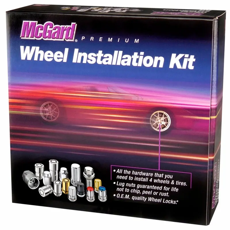 Mcgard 5 Lug Hex Install Kit W/Locks (Cone Seat Nut / Bulge) M12x1.5 / 3/4 Hex / 1.45In. L - Black 1