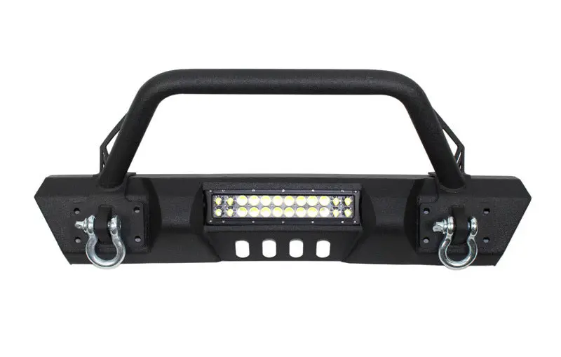 Fishbone Offroad 07-18 Jeep Wrangler Jk Frnt Stubby Winch Bumper W/Tube Guard - Blk Txtrd Pwdrcoated 1