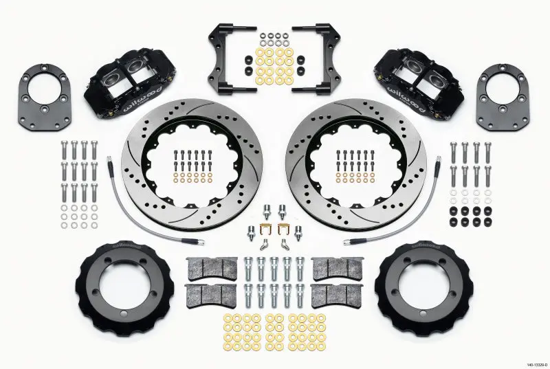Wilwood Narrow Superlite 4R Front Hat Kit 14.00In Drilled 66-75 Ford Bronco Dana 30/44 W/Lines 1