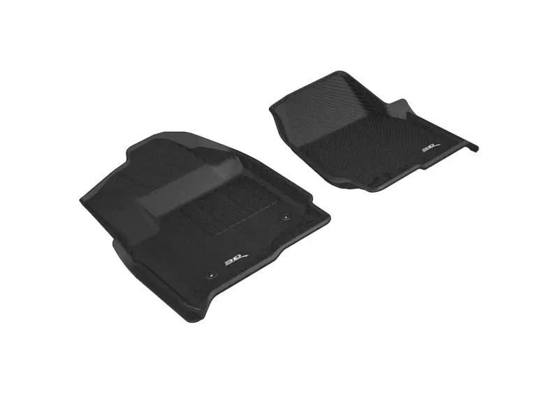 3D Maxpider 2017-2019 Ford F-250/350/450 Kagu 1St Row Floormat - Black 1