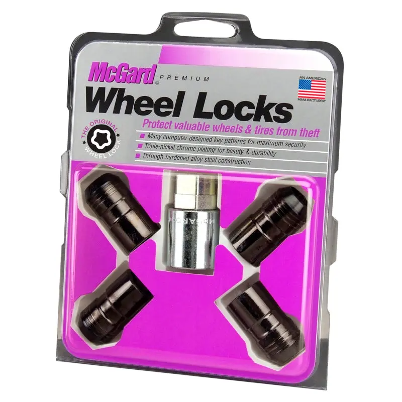 Mcgard Wheel Lock Nut Set - 4Pk. (Cone Seat) M14x1.5 / 21Mm & 22Mm Dual Hex / 1.639In. L - Black 1
