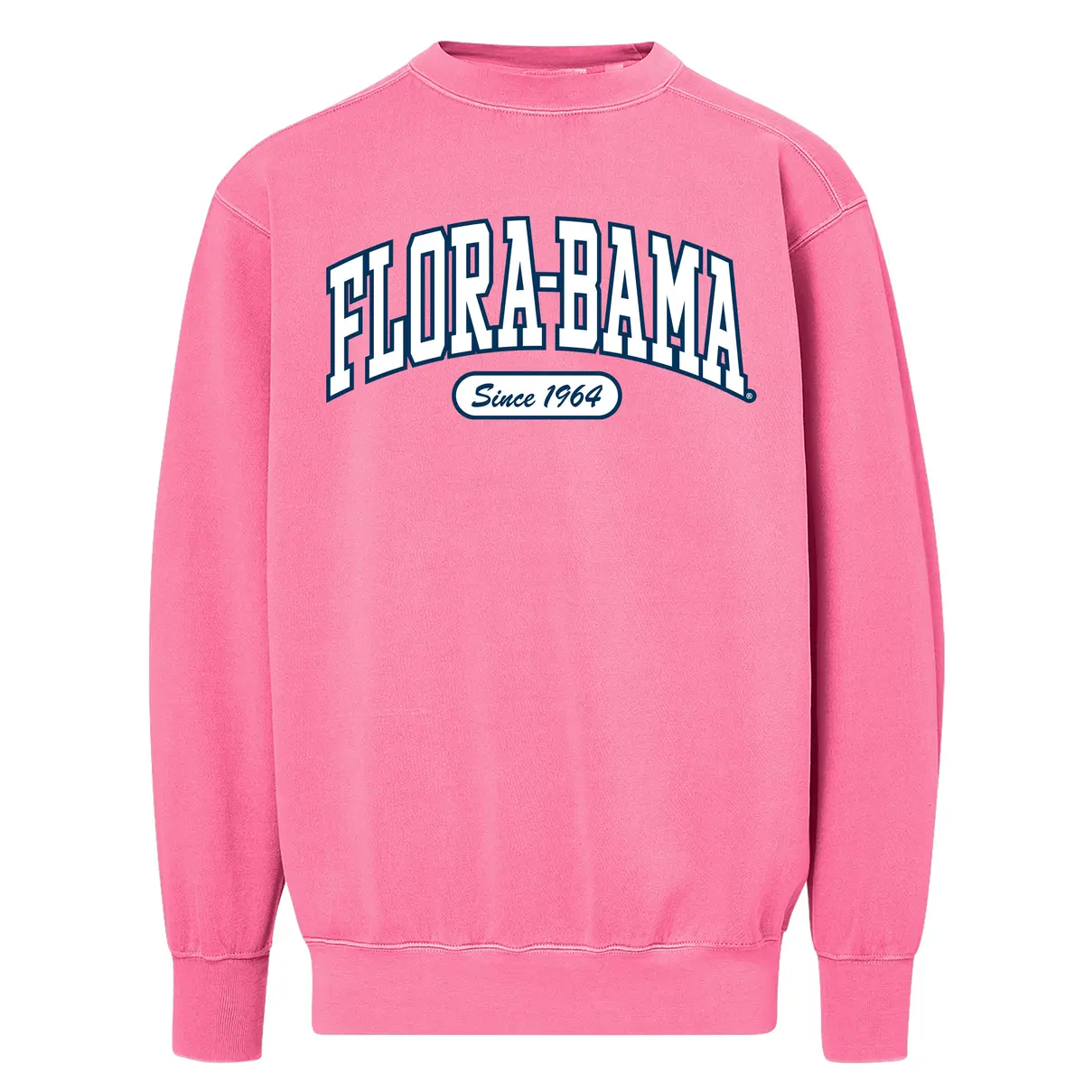 Flora-Bama Coastal Crew Sweatshirt Featuring Embroidered Appliqué Design