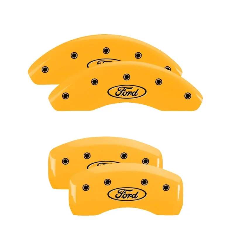 Mgp 4 Caliper Covers Engraved Front & Rear Ford Oval Yellow Finish Black Char 21 Ford Bronco Sport 1