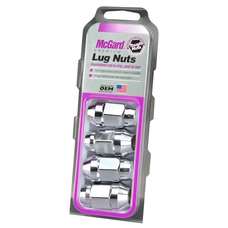 Mcgard Hex Lug Nut (Cone Seat Bulge Style) M14x1.5 / 22Mm Hex / 1.635In. Length (4-Pack) - Chrome 1