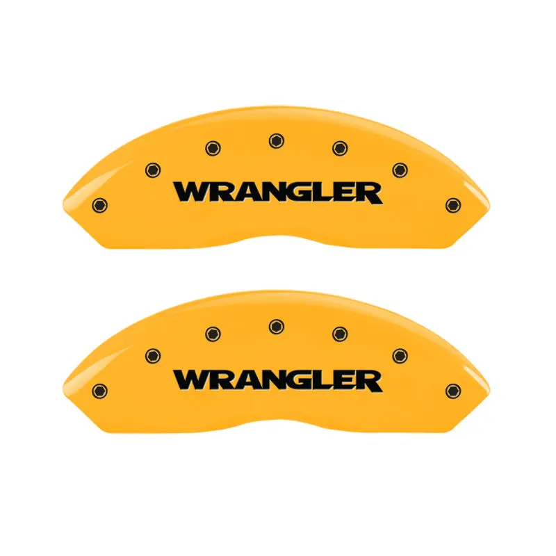 Mgp 4 Caliper Covers Engraved Front & Rear Wrangler Yellow Finish Black Char 2003 Jeep Wrangler 1