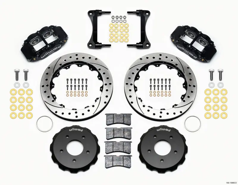 Wilwood Narrow Superlite 4R Front Hat Kit 12.88In Drill 2007-Up Jeep Wrangler 1