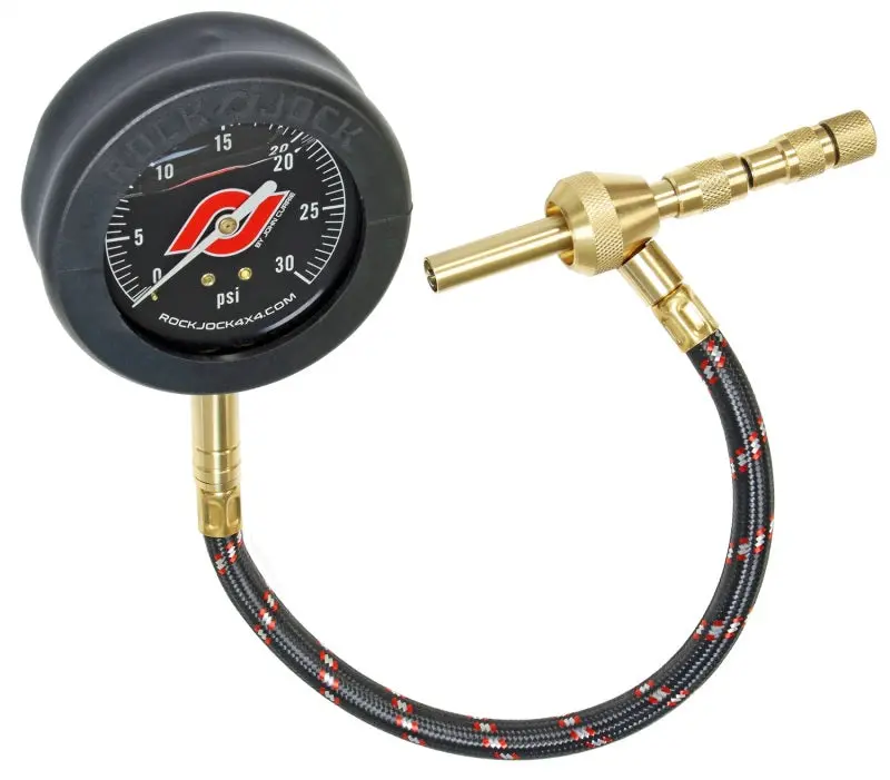 Rockjock Elite Analog Tire Deflator 3In Stainless Steel Liquid Filled Gauge Beadlock Friendly 1
