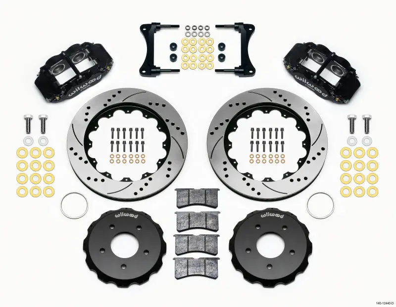 Wilwood Narrow Superlite 4R Front Hat Kit 14.00In Drill 2007-Up Jeep Wrangler 1