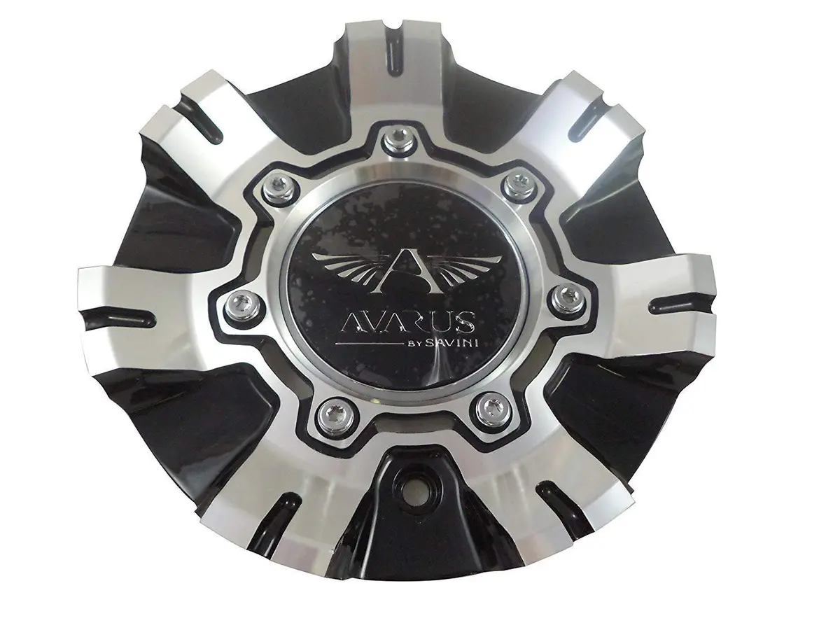 Avarus # M-355-2 / Tl Cap M-355-1 Machine Black / Chrome Custom Wheel Center Cap (1 Cap) 1