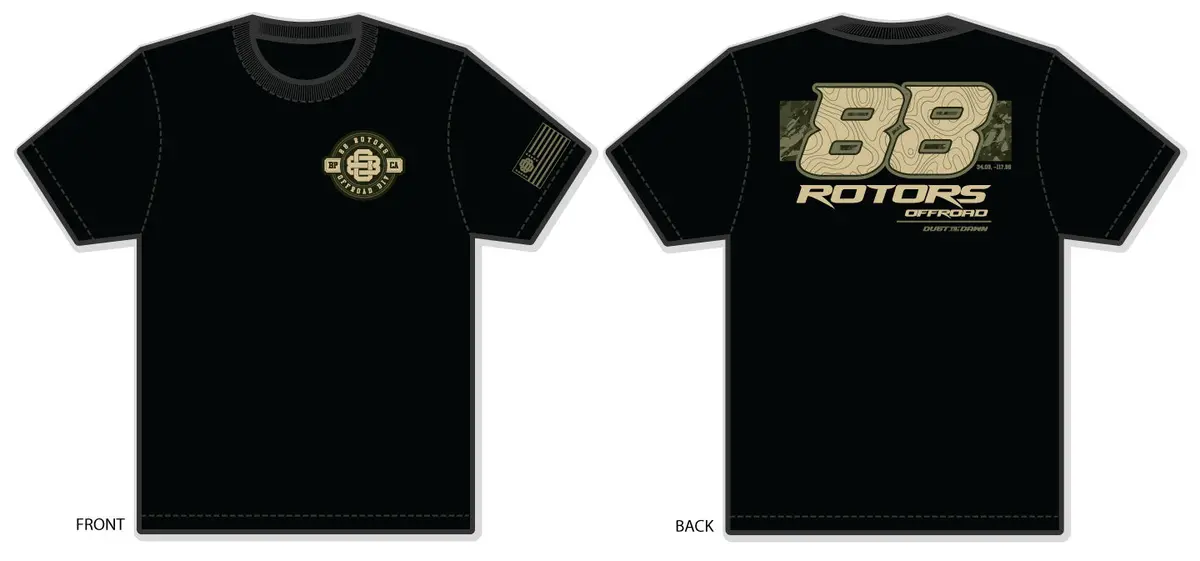 88 Rotors Offroad X Dust Til Dawn *V2* Collab Short Sleeve T Shirt 1