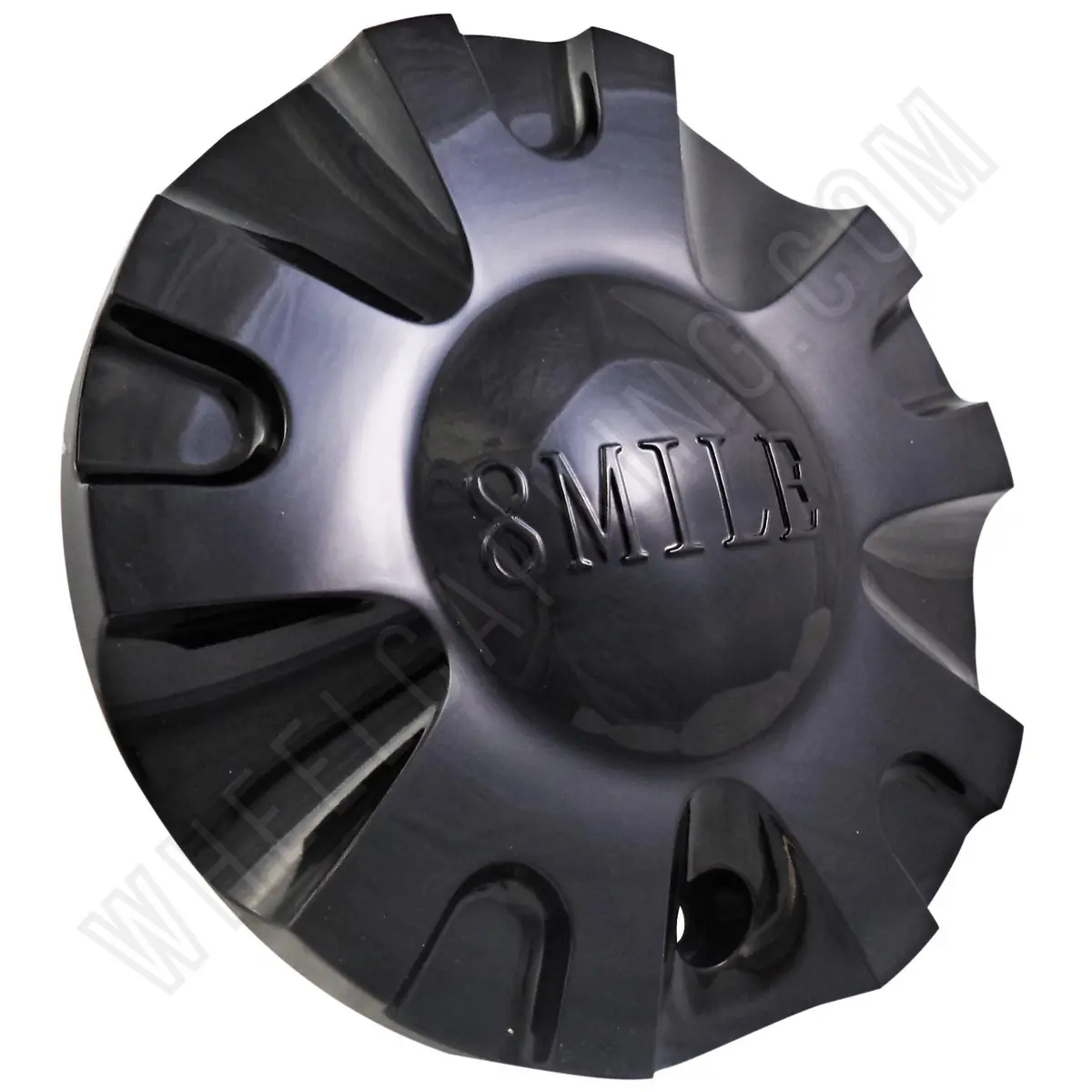 8 Mile Wheels Gloss Black Custom Wheel Center Caps # C-099-1 (1 Cap) 1