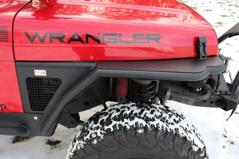 Fishbone Offroad 97-06 Jeep Wrangler Tj Steel Tube Fenders Front 3In Flare - Blk Textured Powdercoat 1