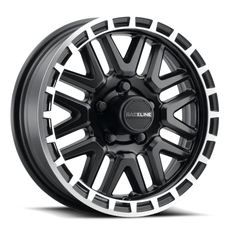 Raceline 953Bm Krank 13X4.5In / 5X114.3 Bp / -0.125Mm Offset / 3.19Mm Bore - Black & Mach. Wheel 1