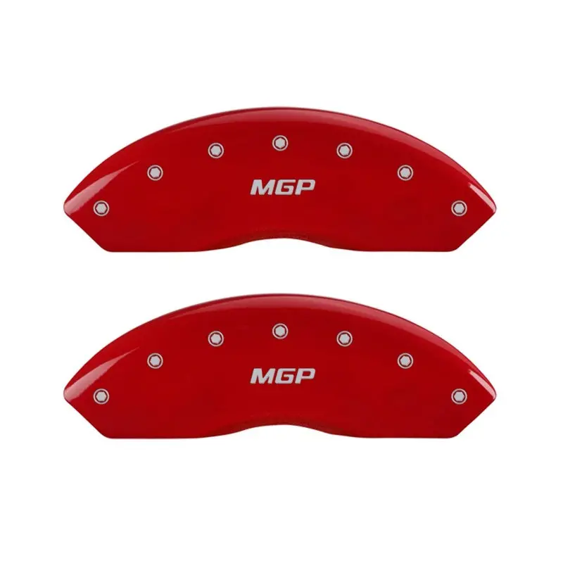 Mgp Front Set 2 Caliper Covers Engraved Front Mgp Red Finish Silver Ch 1