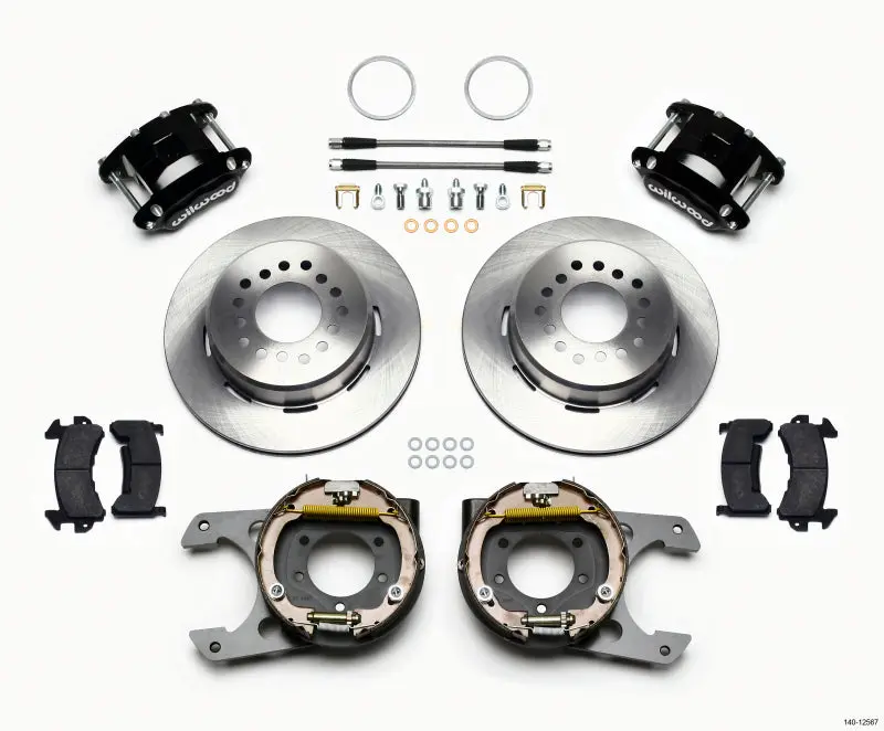 Wilwood D154 P/S Park Brake Kit Jeep Dana 35 2.56 Off 5-Lug W/ Lines 1