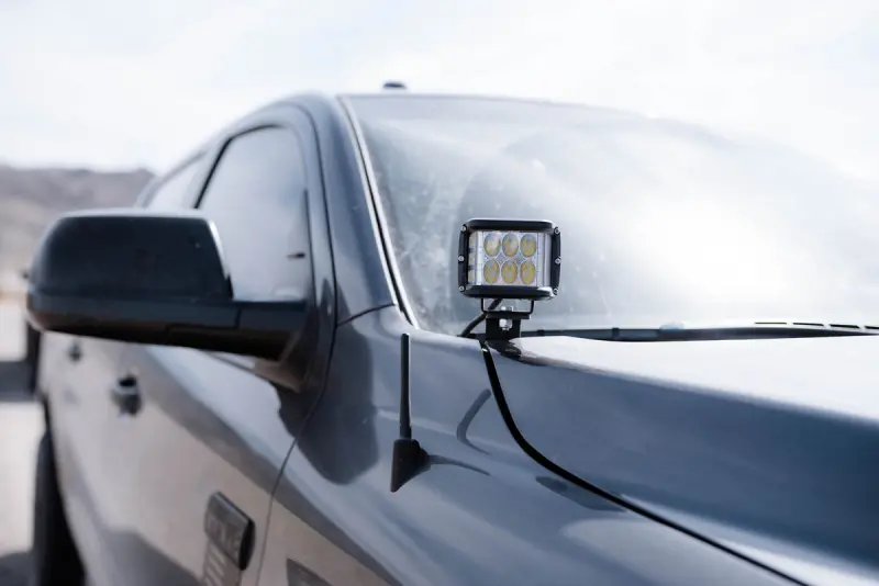 Cali Raised 14-21 Toyota Tundra Low Profile Ditch Light Kit - W/Blue Backlight - Small 3.5 Can Pod 1