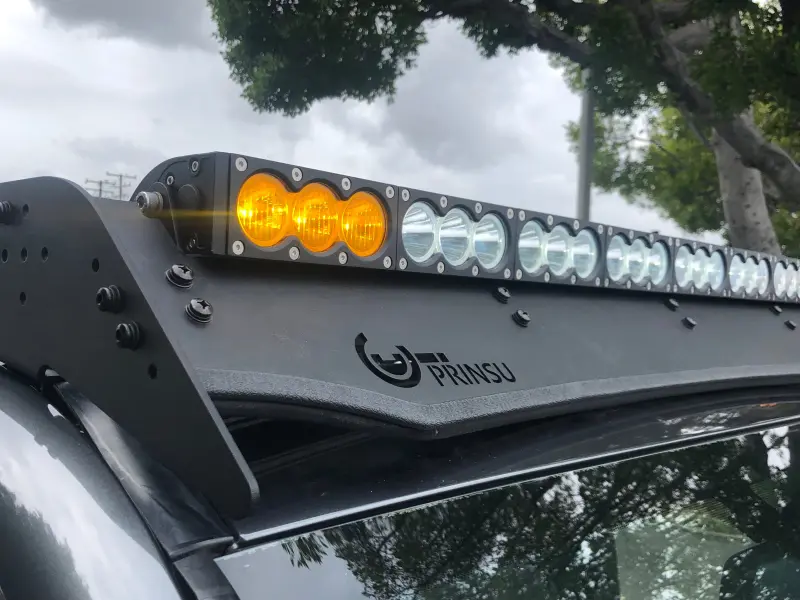 Cali Raised Dual Function Amber/White Led Light Bar Prinsu Mounting Bracket Kit - Wire Harness/Small 1