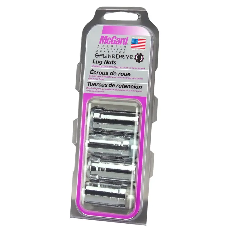 Mcgard Splinedrive Lug Nut (Cone Seat) 1/2-20 / 1.60In. Length (4-Pack) - Chrome (Req. Tool) 1