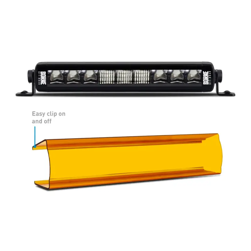 Borne Off-Road Light Bar Cover Single Row 10In – Amber 1