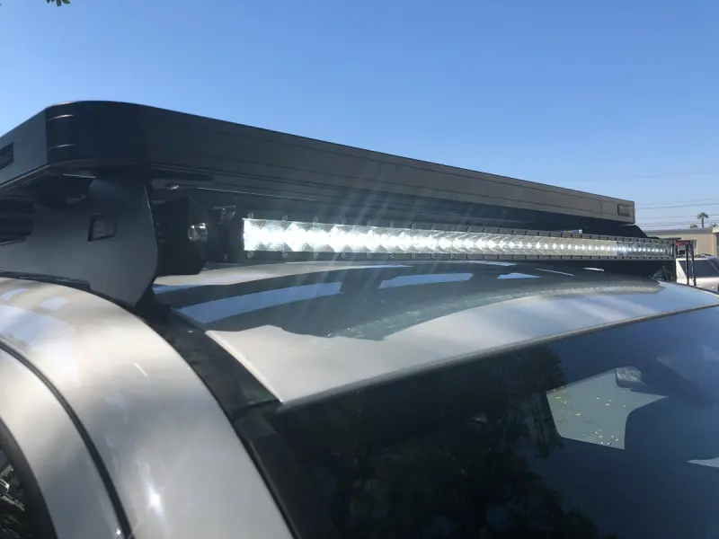 Cali Raised Front Runner Slimline Roof Rack Led Bar Brackets Kit - 42 Inch Slim Led Light Bar Amber 1