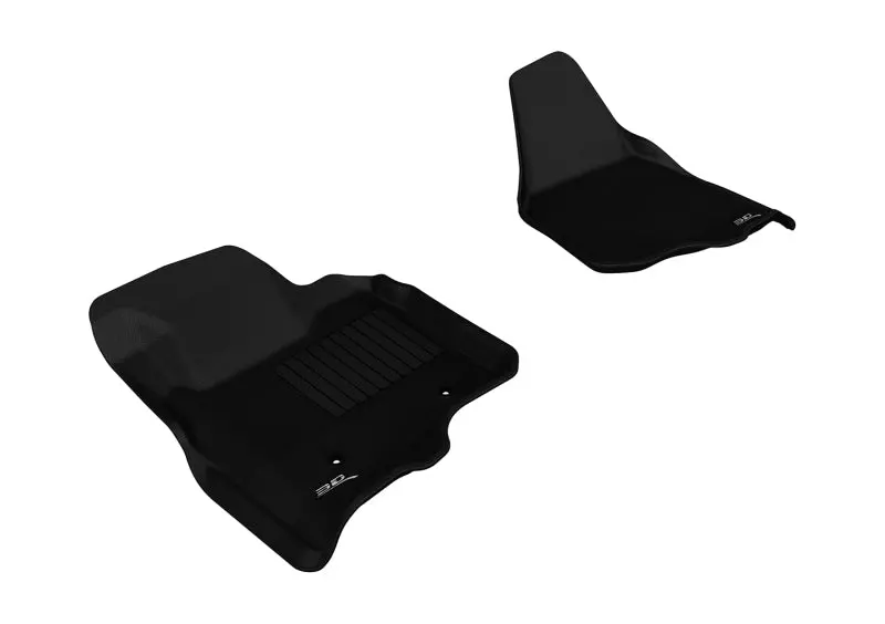 3D Maxpider 2011-2012 Ford F-250/350/450 Supercab/Supercrew Kagu 1St Row Floormat - Black 1