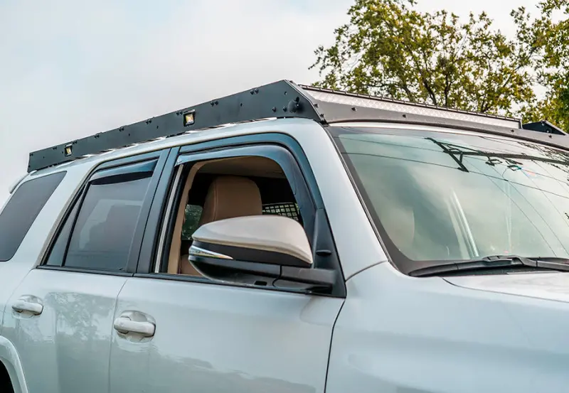 Cali Raised 10-24 Toyota 4Runner Premium Roof Rack - Blue Backlight Short/Cut Outs/Light Kit 1