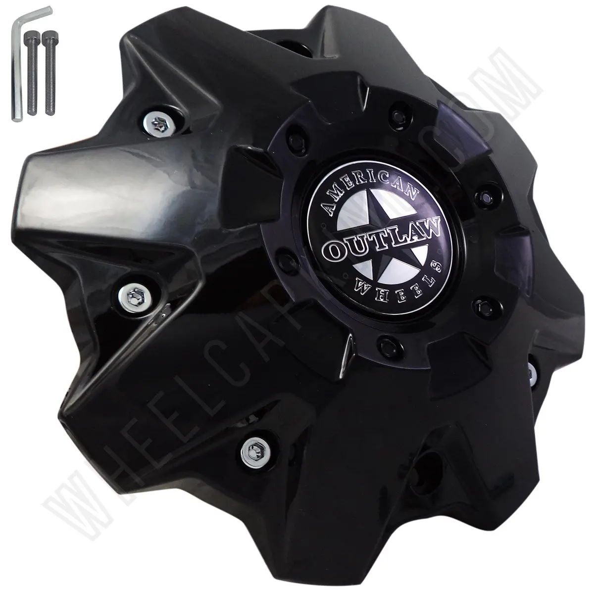 American Outlaw Wheels Gloss Black Custom Wheel Center Caps # Bc-845 (4 Caps) 1