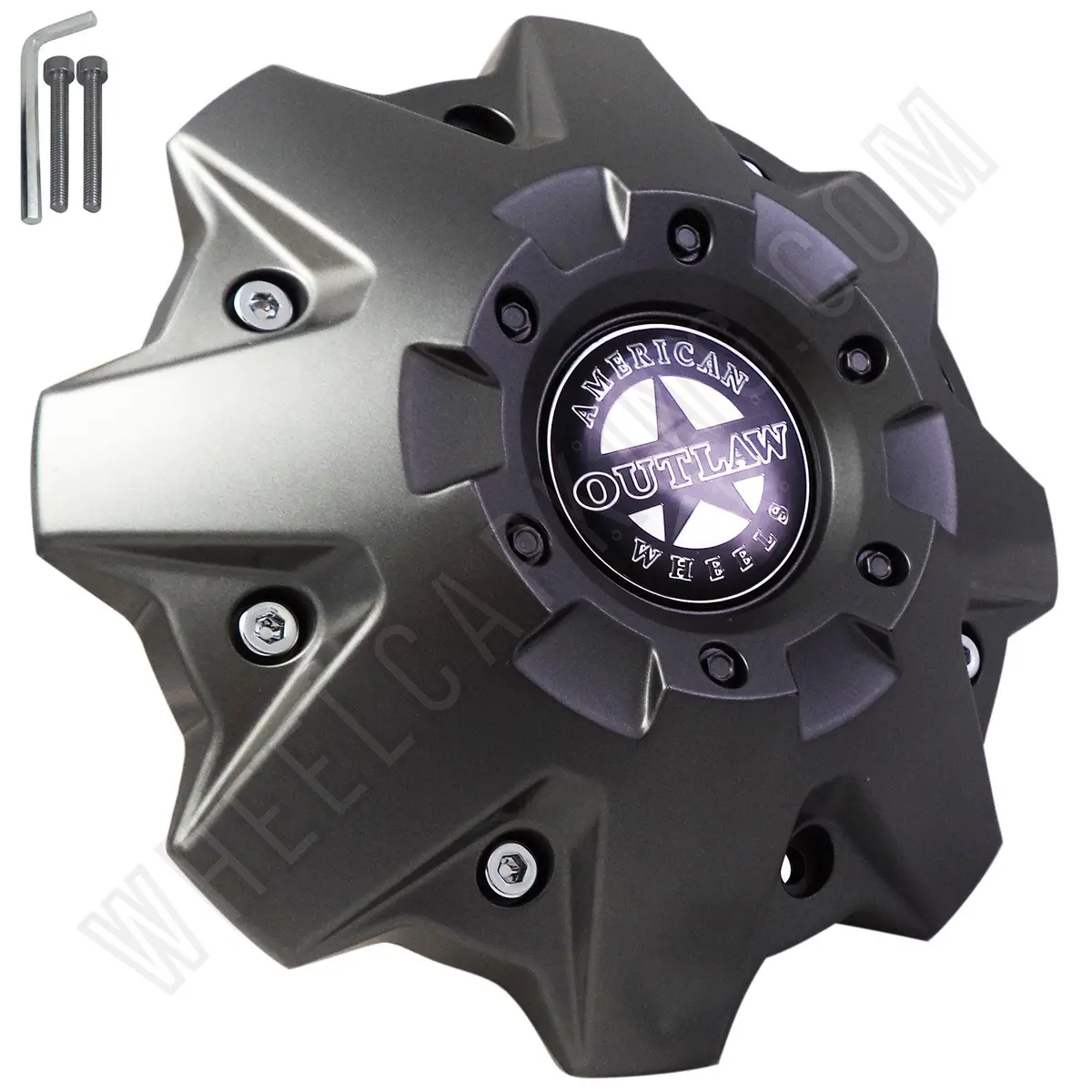 American Outlaw Wheels Gun Metal Grey Custom Wheel Center Caps # Bc-845 (1 Cap) New! 1
