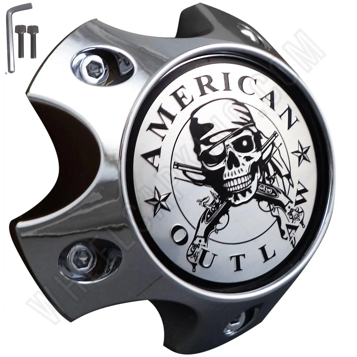 American Outlaw Wheels Chrome Custom Wheel Center Caps # Bc-786S (4 Caps) 1