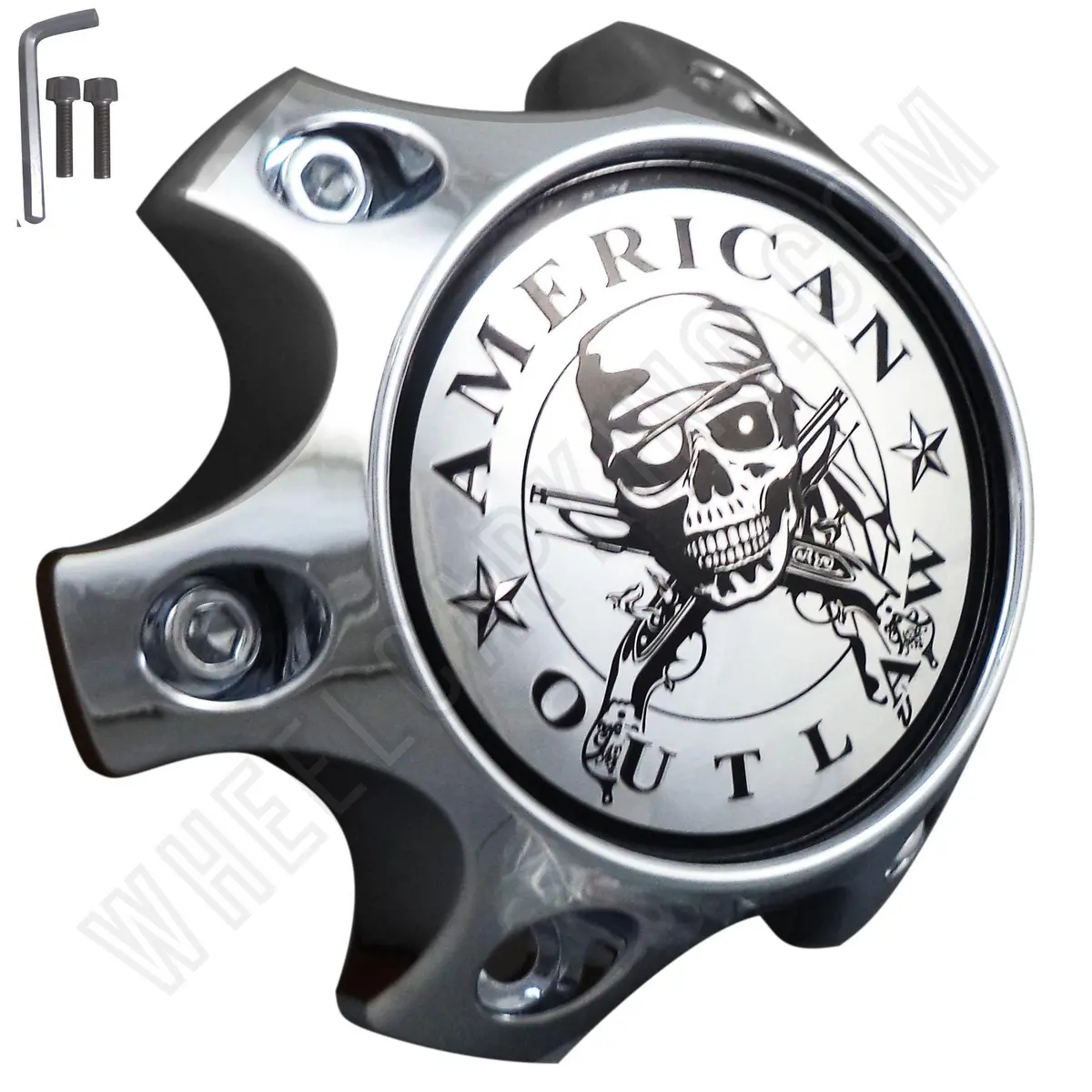 American Outlaw Wheels Chrome / Chrome Custom Wheel Center Caps # Bc-788S (1 Cap) 1