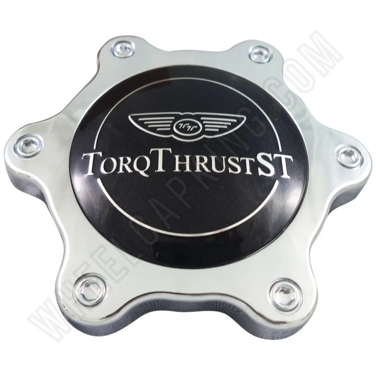 American Racing Torq Thrust Chrome / Black Custom Wheel Center Caps # F109-22 / 4104100071 (1 Cap) 1