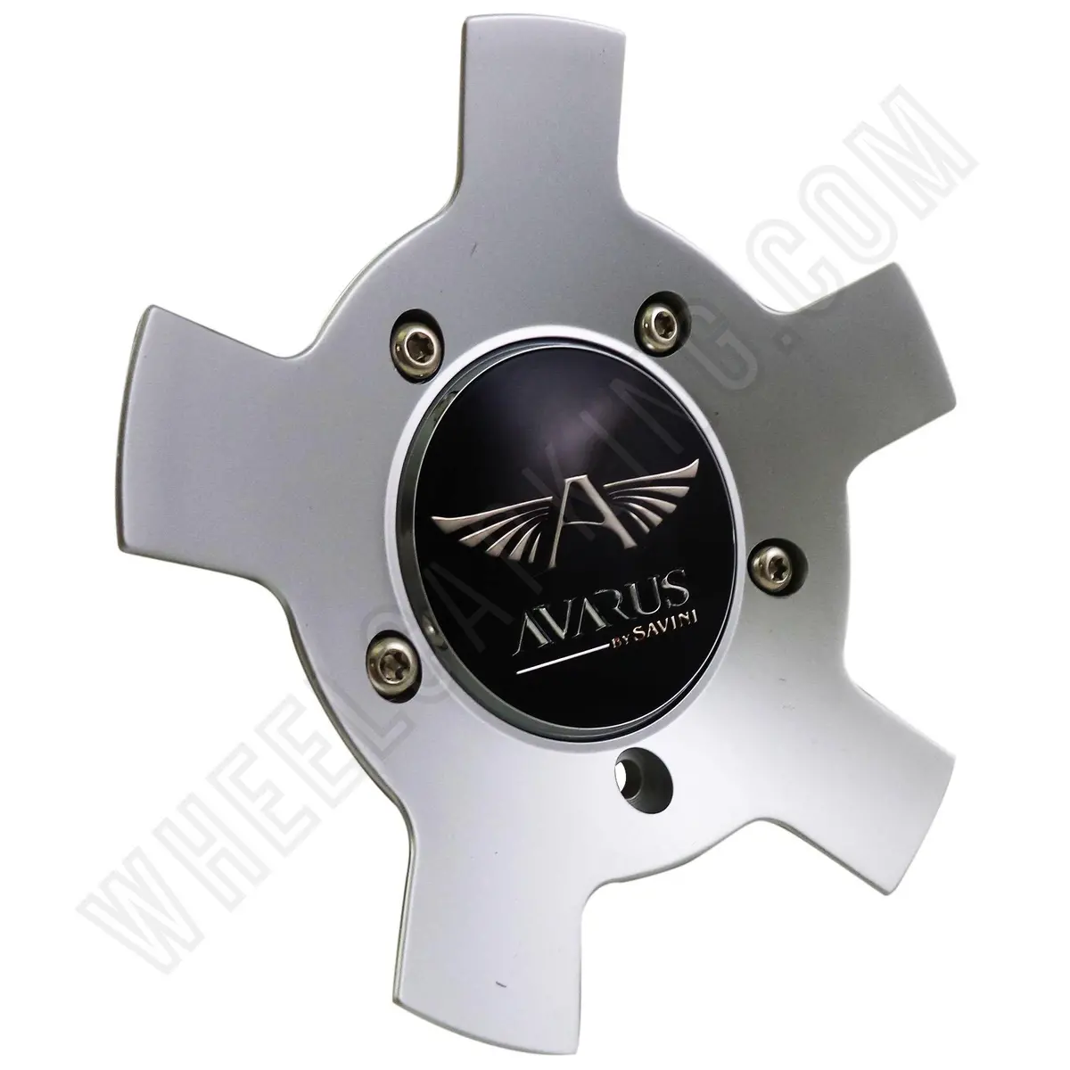 Avarus Wheels Silver Custom Wheel Center Caps # Ms-Cap-Z214 W/ Bolts (Set Of 1) 1