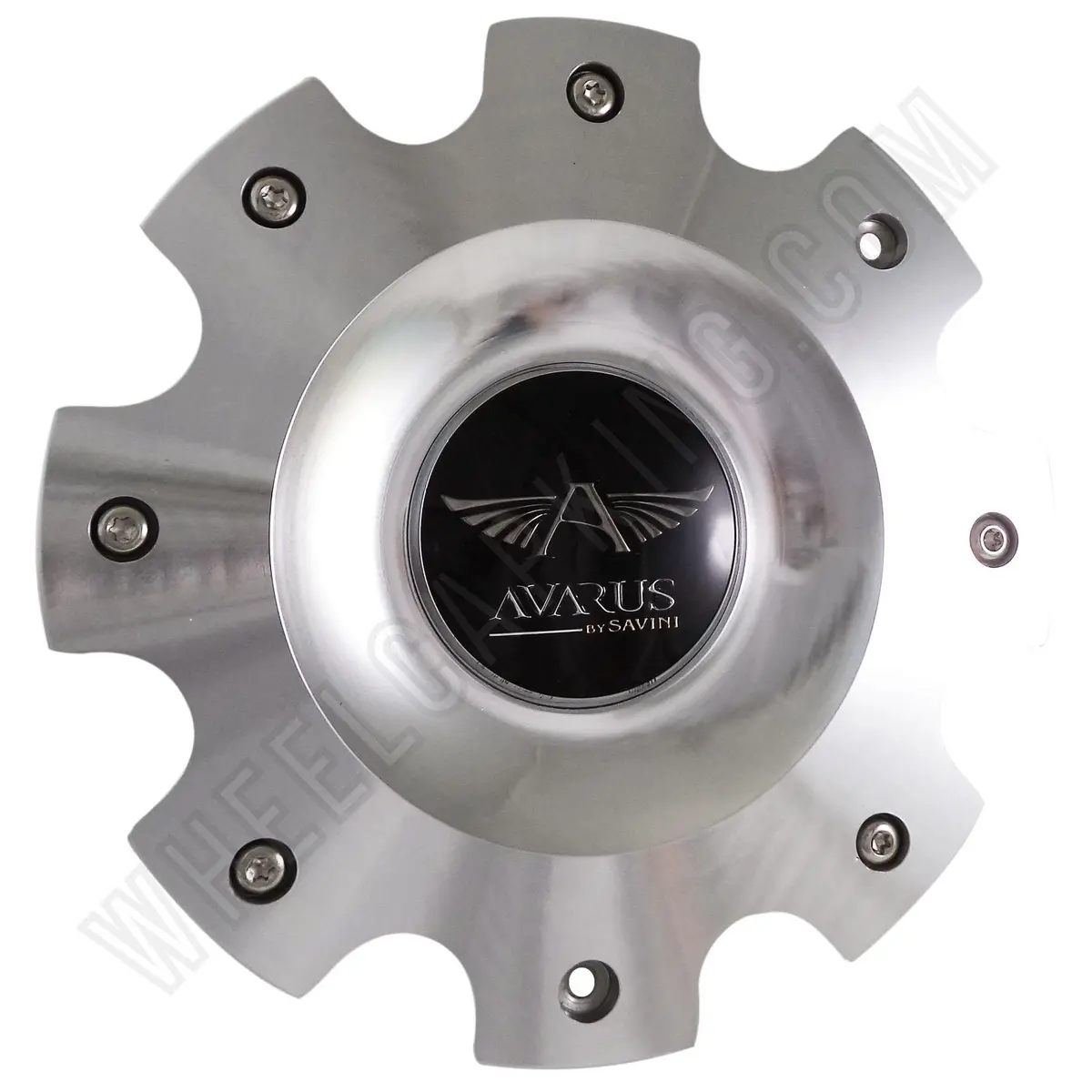 Avarus Wheels Metal / Silver Custom Wheel Center Caps # Ms-Cap-Z216 W/ Bolts (Set Of 4) 1