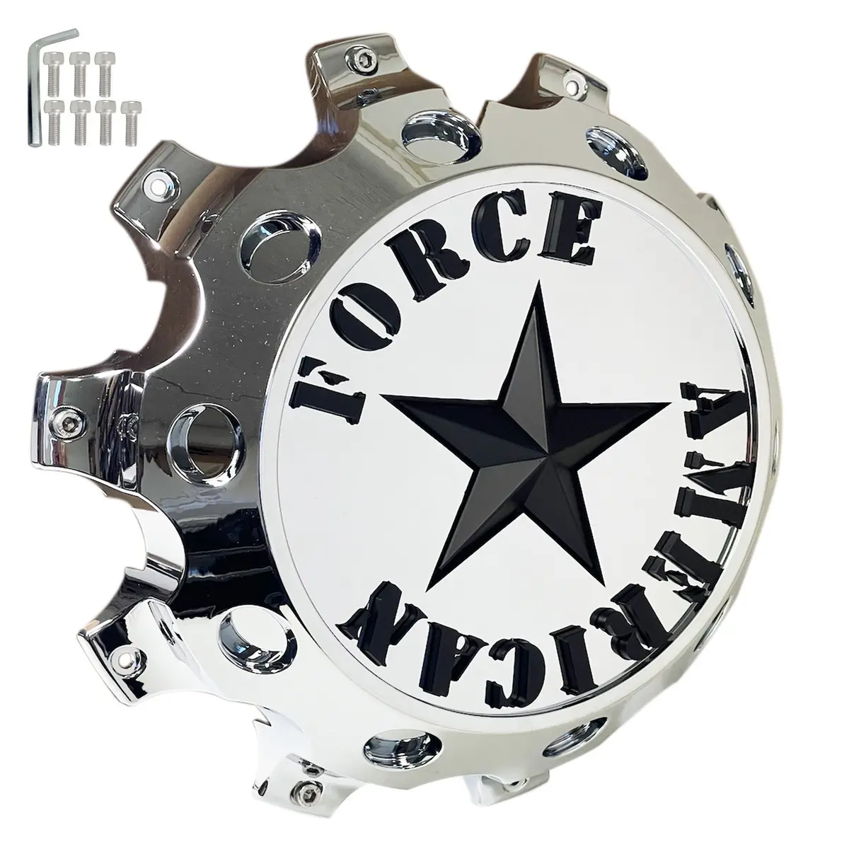 American Force 10 Lug Dually Front Wheel Center Cap Chrome Afx321 / Afx320 (1 Cap) New 1