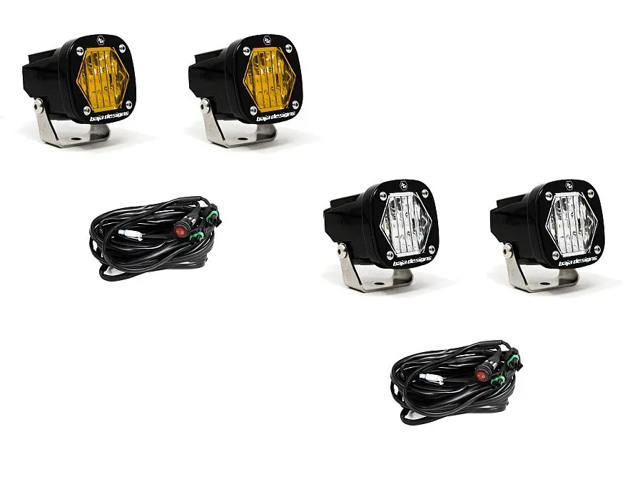 S1 Black Led Auxiliary Light Pod Pair With Harness Included 1