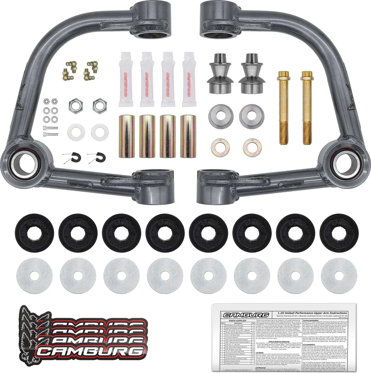 Camburg Engineering Toyota 4Runner 03-24 | Fj 07-14 | 03-23 Gx460/Gx470 1.25 Performance Uniball Upper Arms Cam-310036 2