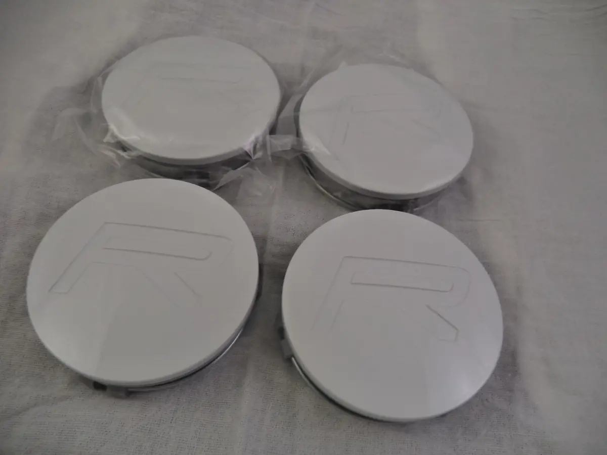 Rovos Wheels Gloss White Custom Wheel Center Cap # W (4 Caps) 2